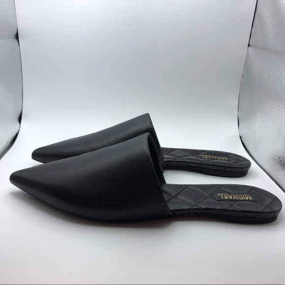 Michael Kors black leather pointy toe flats womens size 8.5 - Picture 1 of 9